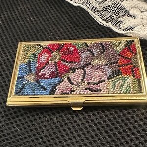 Judith Leiber Gold Floral Key Holder